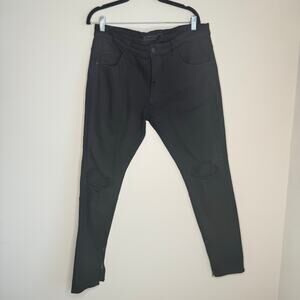 KDNK Black Tapered Skinny Jeans Men’s Size 38 Distressed Knee NWT 🌹